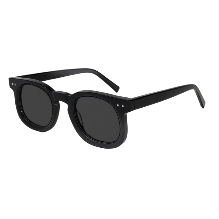 Retro-luxury oval-square sunglasses with thick acetate frames. VisionWorld's unisex design features polarized lenses for UV400 and glare protection.