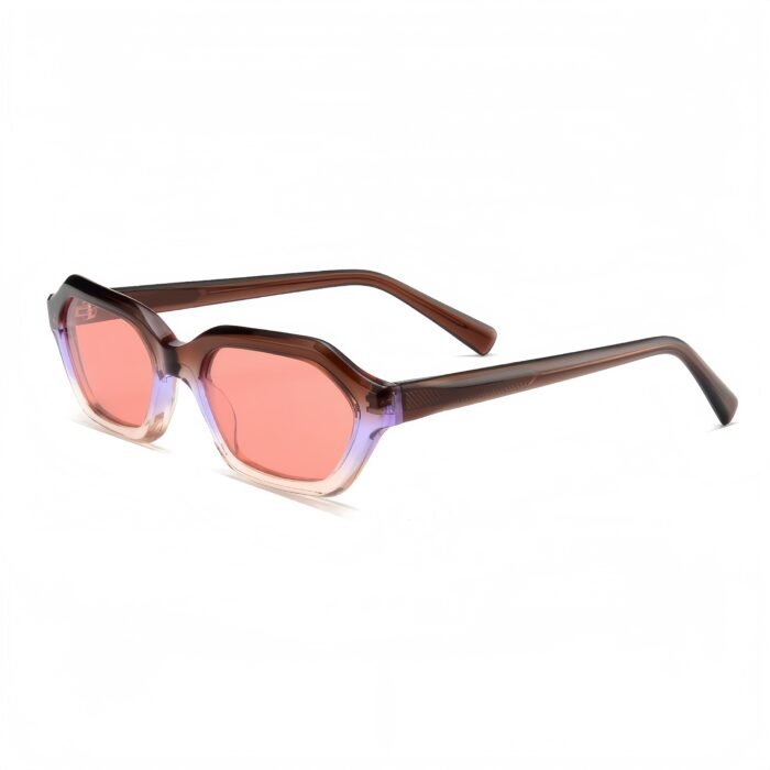 VisionWorld unisex sunglasses with a bold geometric frame. Crafted from thick acetate with polarized, UV400/anti-glare lenses for luxury style.