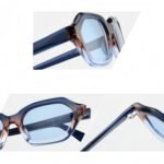 Luxury geometric frame sunglasses for men and women by VisionWorld. Thick acetate build with polarized, UV400 protection lenses for a bold look.