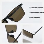 Semi-rimless polarized sunglasses for unisex style. Durable nylon lenses are impact-resistant and block UV rays, a classic choice for fashion and function.
