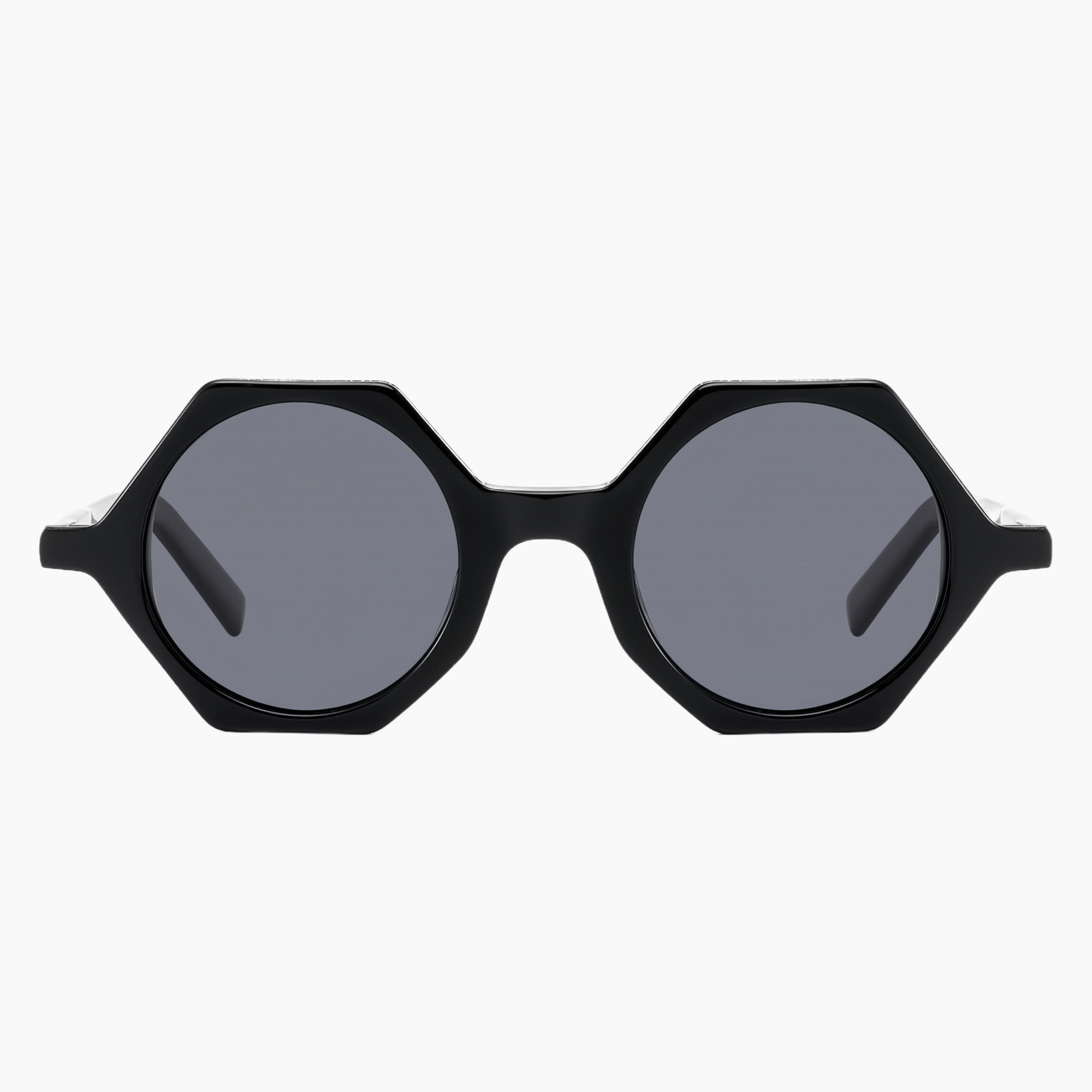 1 Retro polygonal polarized sunglasses with acetate frame & anti-glare TAC lenses. Perfect driving sunglasses for travel with UV400 protection & elegant unisex design.