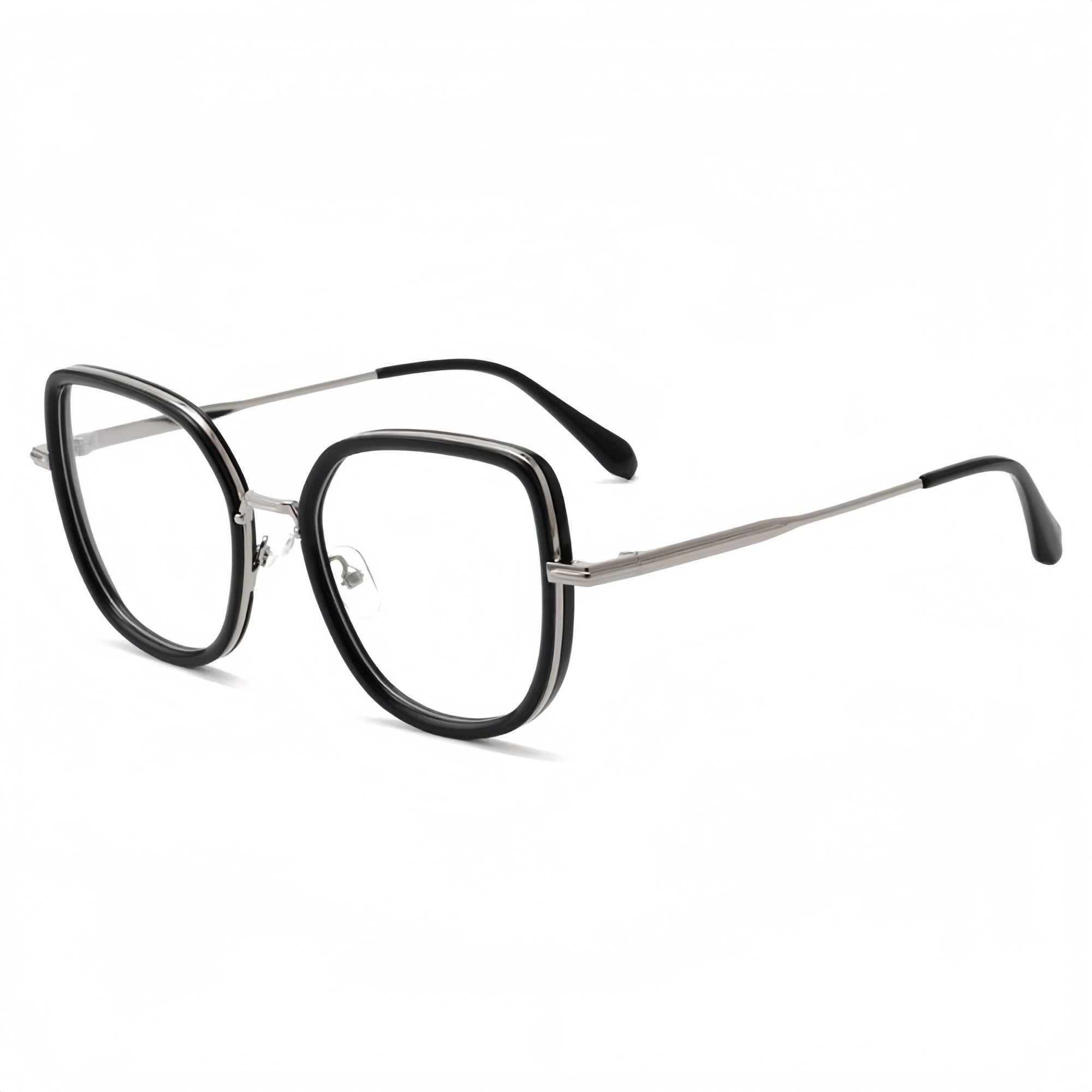 2 Trendy blue light filter glasses for petite faces. This women's polygon frame of acetate & metal is a bestselling choice for prescription computer eyewear.
