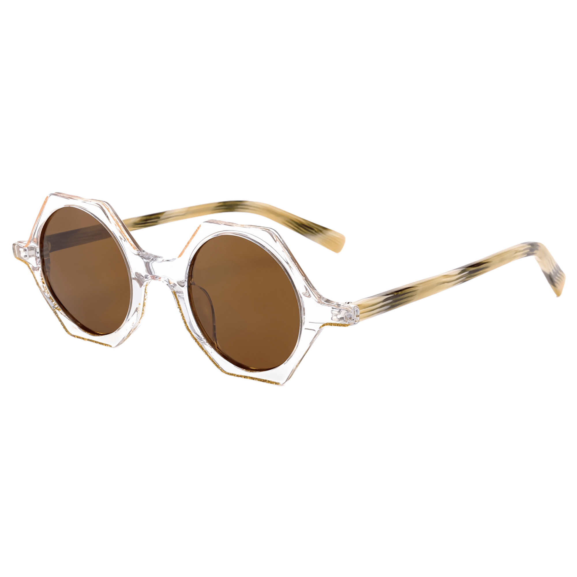 3 Unisex polygonal polarized sunglasses with high light transmission TAC lenses. Ideal driving & travel sunglasses with retro acetate frames & superior glare reduction.