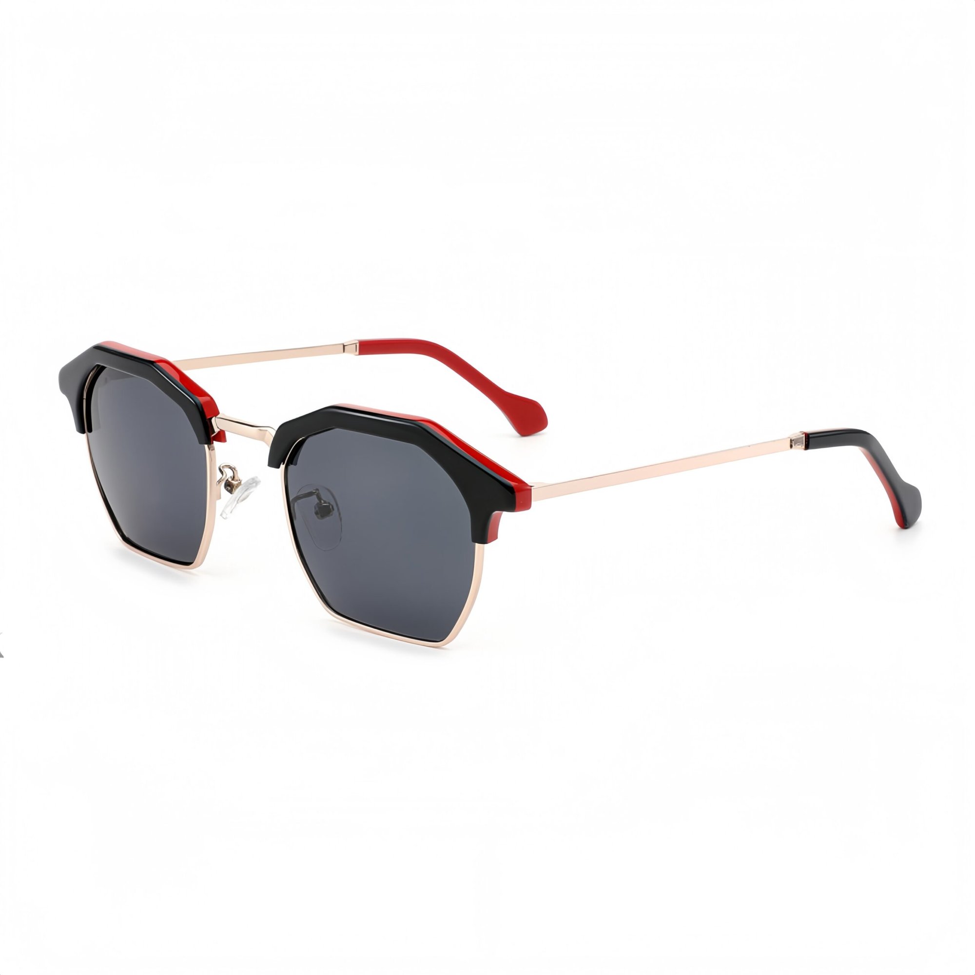 4 Women's anti-glare polarized sunglasses with elegant irregular shape. Perfect driving sunglasses with high-clarity TAC lenses & premium metal-acetate frame.