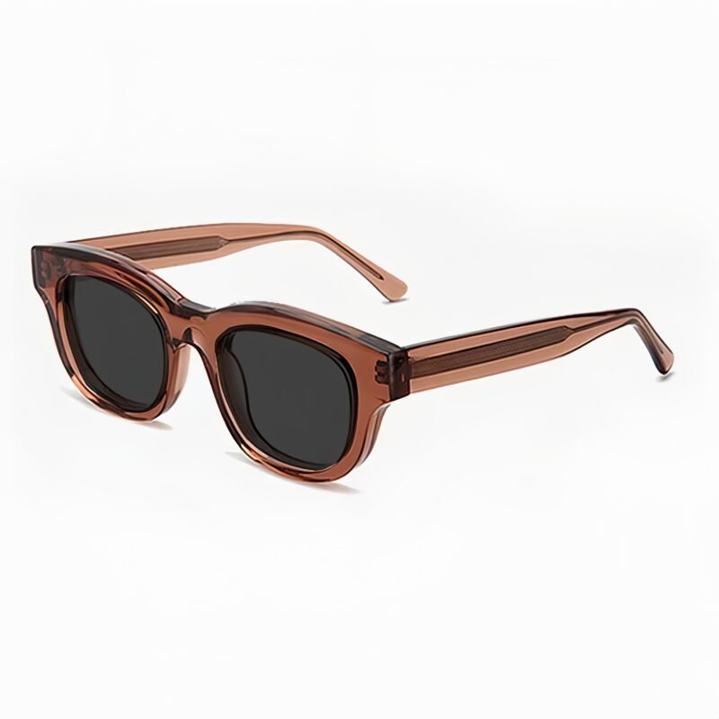 Retro chunky acetate sunglasses featuring polarized TAC lenses. Offers UV400 protection & glare reduction. Unisex design with concave frame profile.