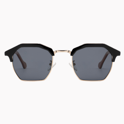 Women's polarized sunglasses with unique square shape & acetate-metal frame. UV400 protection & anti-glare TAC lenses perfect for driving & daily wear.